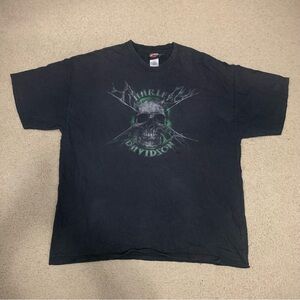 Harley Davidson Green Skull Bartels Seminole Samford FL Black T-Shirt Men’s 2XL